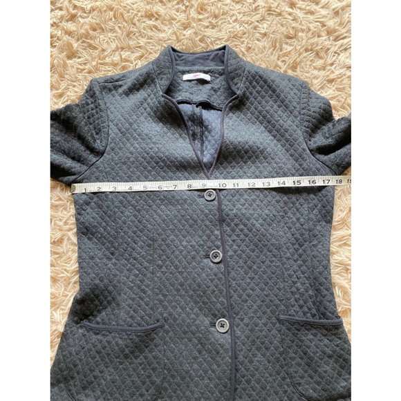 Leggiadro Charcoal Quilted Button Up Cardigan Large - Picture 5 of 7